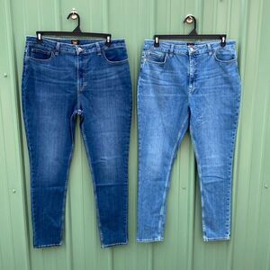 Women’s Lee Denim High Rise Skinny Jean Pants 2-Pack Size 18 L